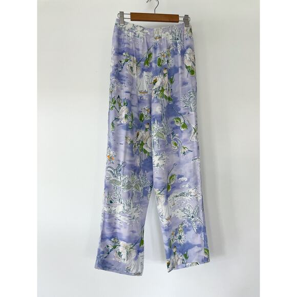 VINTAGE Sea Suns Hawaii Pants Peony Sailor Printed Cropped Capri S - Picture 4 of 12